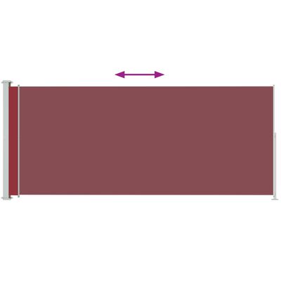 vidaXL piros behúzható oldalsó terasznapellenző 180 x 500 cm