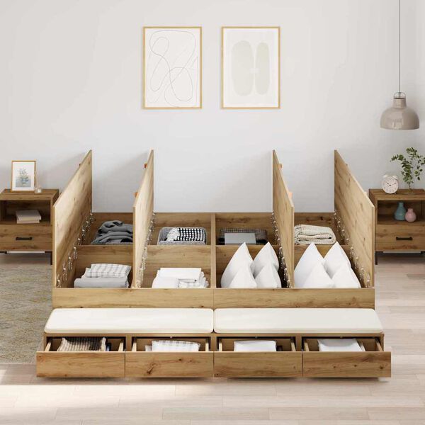 vidaXL &Aacute;gykeret t&aacute;rol&oacute;val fi&oacute;kkal Artisan t&ouml;lgy 200 cm Faanyag