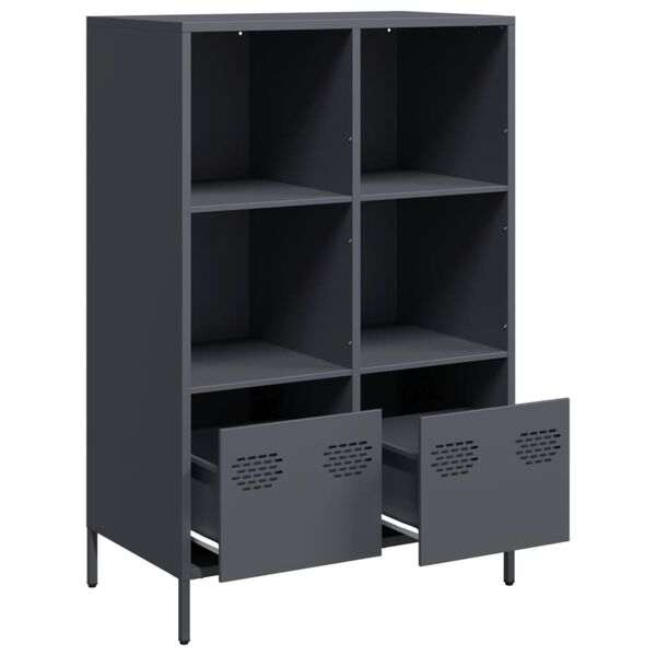 vidaXL antracitszürke acél magasszekrény 68 x 39 x 103,5 cm