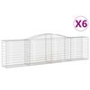 vidaXL 6 db &iacute;ves horganyzott vas gabion kos&aacute;r 400x50x100/120 cm