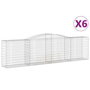 vidaXL 6 db &iacute;ves horganyzott vas gabion kos&aacute;r 400x50x100/120 cm