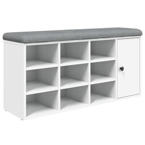 vidaXL feh&eacute;r szerelt fa cipőt&aacute;rol&oacute; pad 102 x 32 x 50 cm