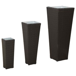 vidaXL K&uuml;lt&eacute;ri K&eacute;szlet 3 db Fekete 30 x 30 x 80 cm F&eacute;m