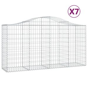 vidaXL 7 db &iacute;ves horganyzott vas gabion kos&aacute;r 200 x 50 x 100/120 cm