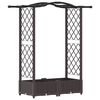 vidaXL Magas&iacute;tott &Aacute;gy Trellis-szel &eacute;s Tetővel Barna 124 x 40 x 123 cm