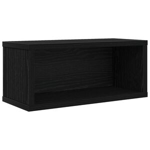 vidaXL CD t&aacute;rol&oacute; &aacute;llv&aacute;ny Fekete T&ouml;lgy 40 x 17 x 17 cm Szerelt Fa
