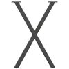vidaXL 2 db antracitsz&uuml;rke X-alak&uacute; ac&eacute;l &eacute;tkezőasztall&aacute;b 50x(72-73) cm