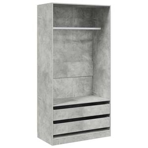 vidaXL betonsz&uuml;rke szerelt fa ruh&aacute;sszekr&eacute;ny 100 x 50 x 200 cm