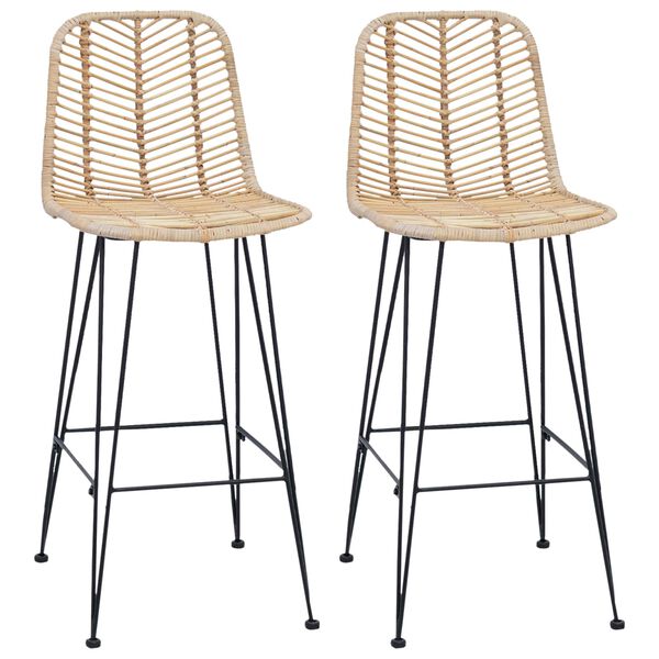 vidaXL B&aacute;rsz&eacute;k 2 pcs Term&eacute;szetes 44,5 x 53 x 111 cm Rattan &eacute;s Vas