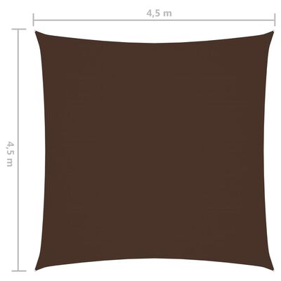 vidaXL barna négyzet alakú oxford-szövet napvitorla 4,5 x 4,5 m