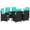 vidaXL Kanap&eacute; Asztal K&eacute;szlet 7 pcs PE rattan &eacute;s porbevonatos ac&eacute;l