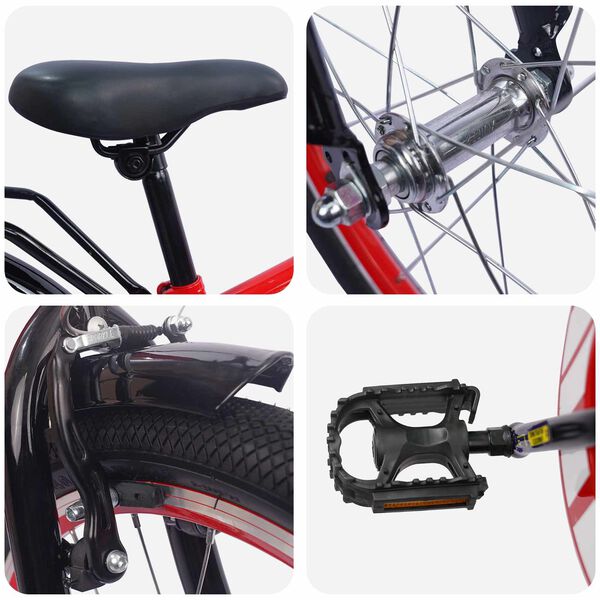 vidaXL Gyerek Bicikli 18 H&uuml;velyk 5-7 &eacute;ves korig Piros