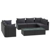 vidaXL 9-r&eacute;szes fekete polyrattan kerti t&aacute;rsalg&oacute;szett p&aacute;rn&aacute;kkal