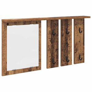 vidaXL Fali Kab&aacute;thorog Falra szerelhető R&eacute;gi fa 85 x 10 x 45 cm