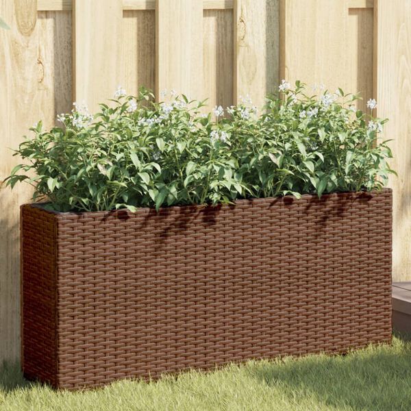 vidaXL barna polyrattan kerti &uuml;ltetől&aacute;da 2 cser&eacute;ppel 90x20x40 cm