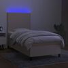 vidaXL kr&eacute;msz&iacute;nű sz&ouml;vet rug&oacute;s &eacute;s LED-es &aacute;gy matraccal 90x200 cm