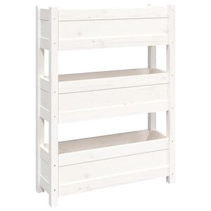 vidaXL feh&eacute;r t&ouml;m&ouml;r fenyőfa n&ouml;v&eacute;nytart&oacute; 77x25x104,5 cm