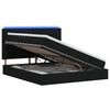 vidaXL LED t&aacute;rol&oacute;s &aacute;gy matraccal Fekete 160 x 200 cm Sz&ouml;vet