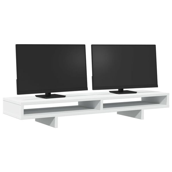 vidaXL feh&eacute;r szerelt fa monitor&aacute;llv&aacute;ny 100 x 27 x 15 cm