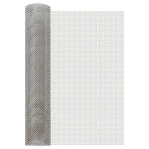 vidaXL H&aacute;l&oacute;s K&eacute;pernyő 60 x 500 cm 6 Mesh Rozsdamentes ac&eacute;l 201 Ez&uuml;st