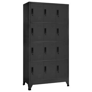 vidaXL antracitsz&uuml;rke ac&eacute;l z&aacute;rhat&oacute; szekr&eacute;ny 90 x 45 x 180 cm