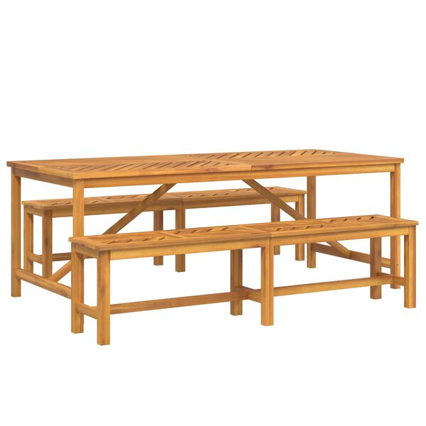 vidaXL Kert &eacute;tkező szett 3 pcs Barna T&ouml;m&ouml;r Ak&aacute;cfa