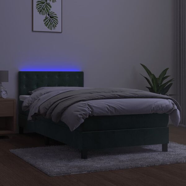 vidaXL s&ouml;t&eacute;tz&ouml;ld b&aacute;rsony rug&oacute;s &eacute;s LED-es &aacute;gy matraccal 100x200 cm