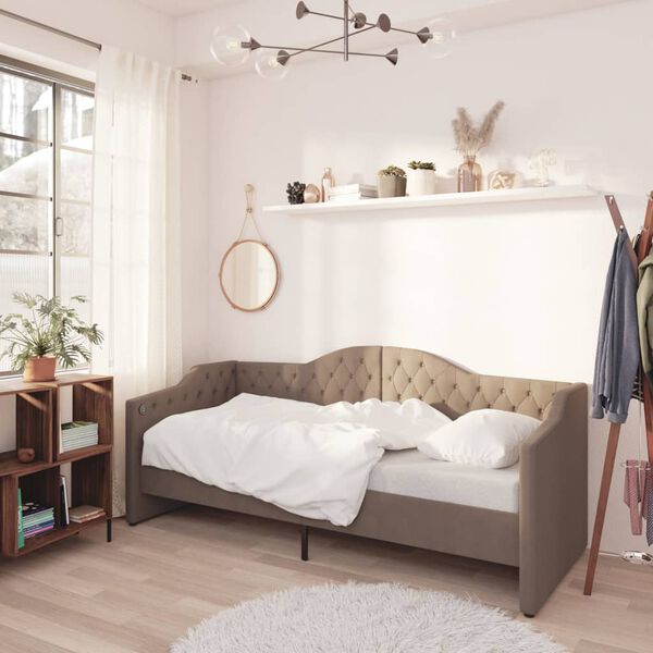 vidaXL t&oacute;psz&iacute;nű USB-s sz&ouml;vetbor&iacute;t&aacute;s&uacute; d&iacute;v&aacute;ny matraccal 90 x 200 cm