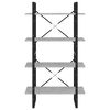 vidaXL négyszintes betonszürke szerelt fa könyvszekrény 80x30x140 cm