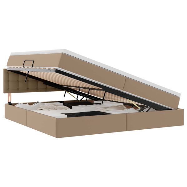 vidaXL &Aacute;gy t&aacute;rol&oacute;val &eacute;s matraccal matracmal K&aacute;v&eacute; 200 x 200 cm Műbőr