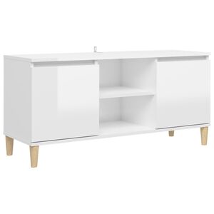 vidaXL magasf&eacute;nyű feh&eacute;r TV-szekr&eacute;ny t&ouml;m&ouml;r fal&aacute;bakkal 103,5x35x50 cm