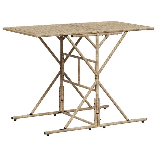 vidaXL 7 részes bézs polyrattan kerti étkezőgarnitúra párnákkal