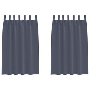 vidaXL Fekete F&uuml;gg&ouml;ny Gyűrűkkel 2 db Antracitsz&uuml;rke 175 x 140 cm