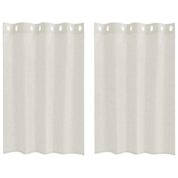 vidaXL Voile Függöny függönyökkel 2 pcs Krém 140 x 140 cm Poliészter