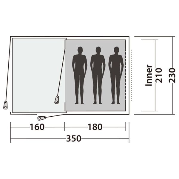 Easy Camp Galaxy 300 rusztikus z&ouml;ld 3 szem&eacute;lyes s&aacute;tor