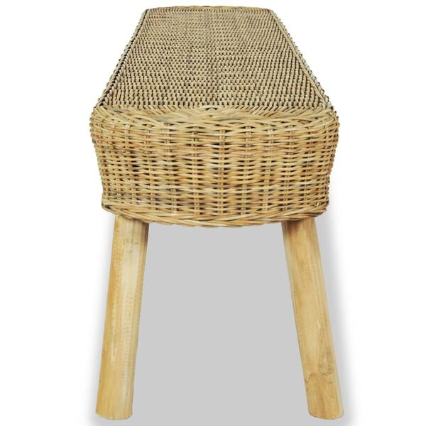 vidaXL előszoba pad term&eacute;szetes rattanb&oacute;l 110 x 35 x 45 cm
