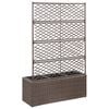vidaXL barna rácsos polyrattan magaságyás 3 kaspóval 83 x 30 x 130 cm