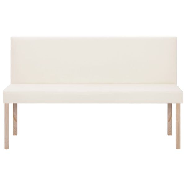 vidaXL krémszínű műbőr pad 139,5 cm