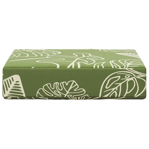 vidaXL K&uuml;lt&eacute;ri &uuml;lőp&aacute;rna Z&ouml;ld levelek 40 x 40 x 8 cm 100% poli&eacute;szter