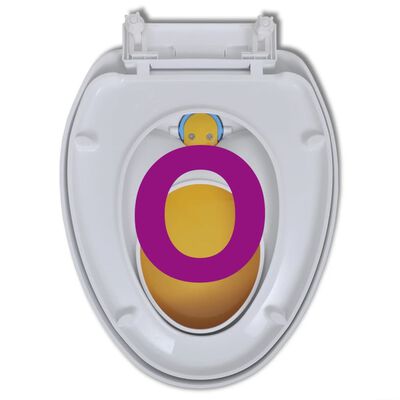 vidaXL fehér és sárga gyerek/felnőtt WC-ülőke lassan csukódó fedéllel