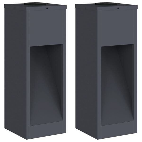 vidaXL Napelemes LED Útjelző Lámpa 2 pcs Antracit