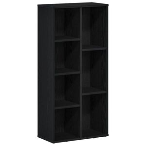 vidaXL fekete t&ouml;lgy szerelt fa k&ouml;nyvespolc 50x25x104 cm