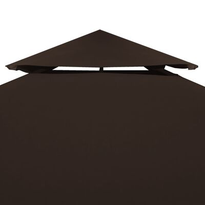 vidaXL barna kétszintes pavilon tetőponyva 310 g/m² 3 x 3 m