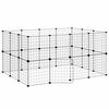 vidaXL 28 paneles fekete ac&eacute;l kis&aacute;llatketrec ajt&oacute;val 140 x 105 x 70 cm