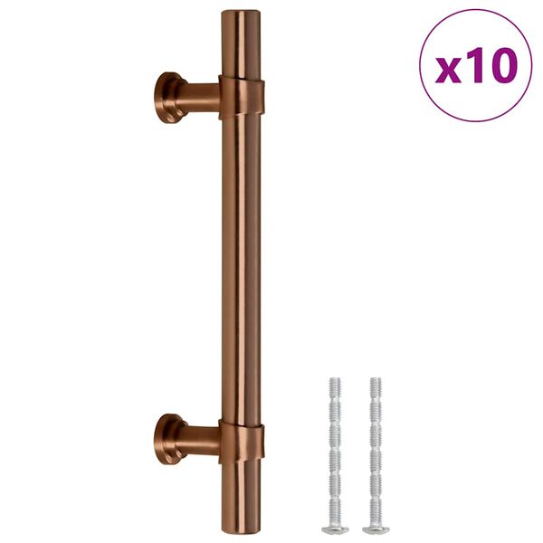 vidaXL 10 db bronz rozsdamentes ac&eacute;l szekr&eacute;nyfoganty&uacute; 96 mm