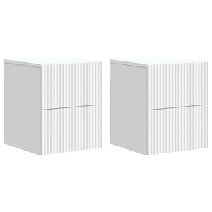 vidaXL Fali &eacute;jjeli szekr&eacute;ny 2 db Feh&eacute;r 33 x 34,5 x 40 cm Szerelt Fa