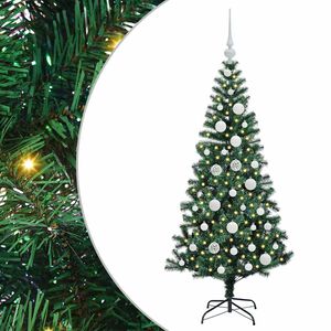 vidaXL Mesters&eacute;ges, előre vil&aacute;g&iacute;tott kar&aacute;csonyi fa Z&ouml;ld 120 cm