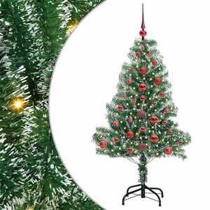vidaXL Mű kar&aacute;csonyi fa h&oacute;val bor&iacute;tva LED f&eacute;nyekkel 150 LED-del 120 cm