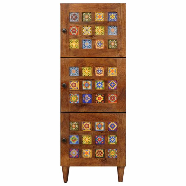 vidaXL Magasfi&uacute; t&aacute;rol&oacute;val ajt&oacute;val Di&oacute; 40 x 33 x 110 cm T&ouml;m&ouml;r Mang&oacute;f&aacute;t