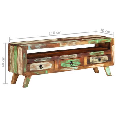 vidaXL többszínű tömör újrahasznosított fa TV-szekrény 110x30x40 cm
